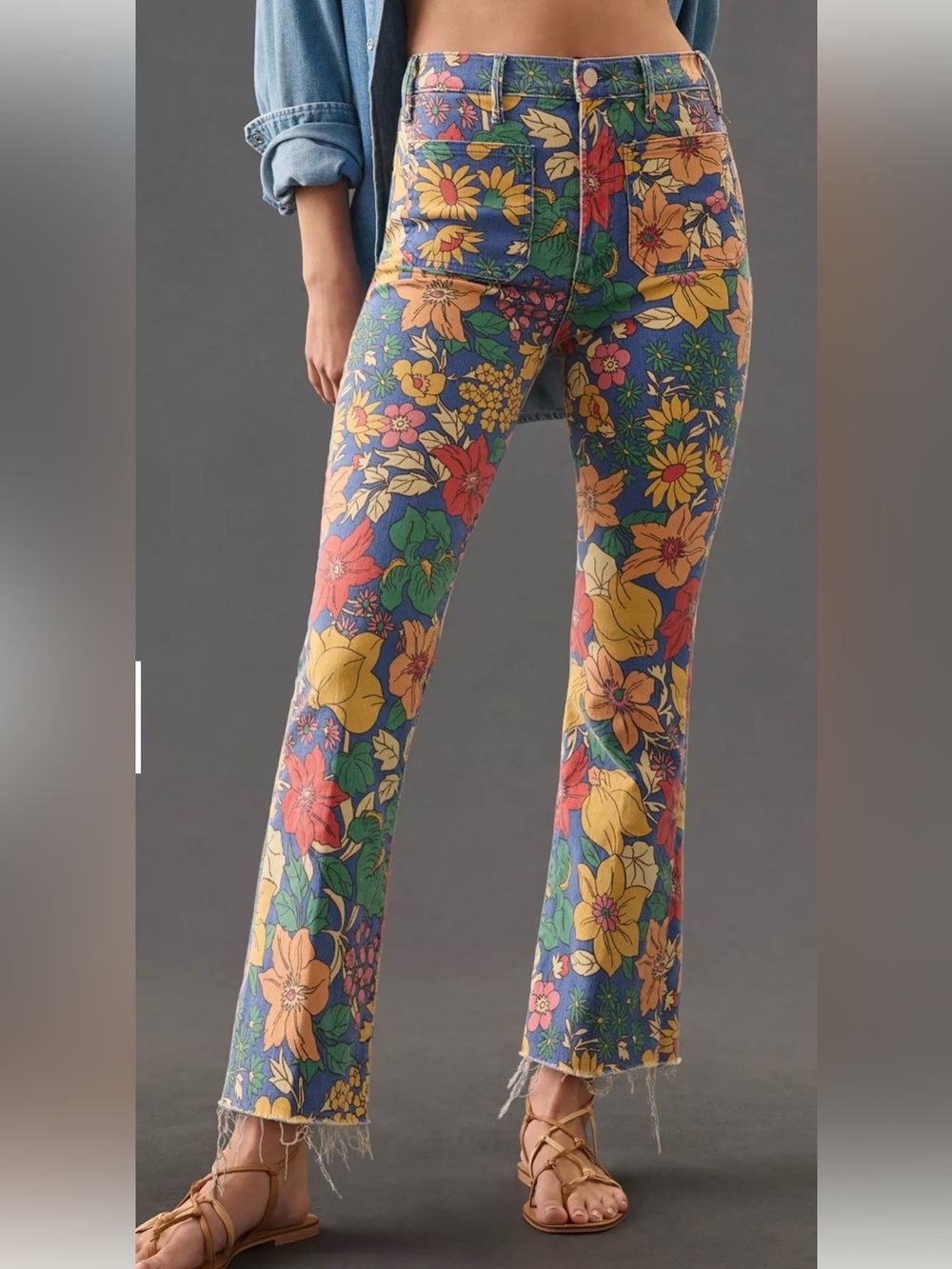 MOTHER The Hustler Patch Pocket Ankle Jeans, Fresh Blooms, 25